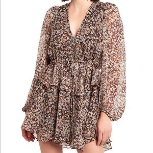 Shona Joy Garner Floral Chiffon Mini Dress
